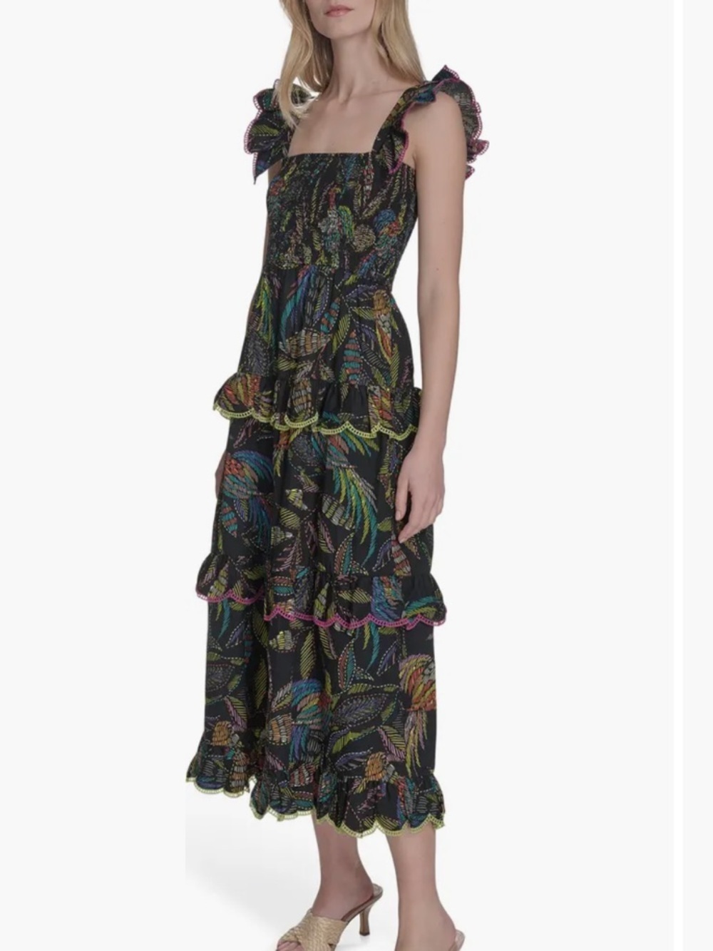 Floral Ruffle Sleeve Cotton Midi Sundress
Vince Camuto